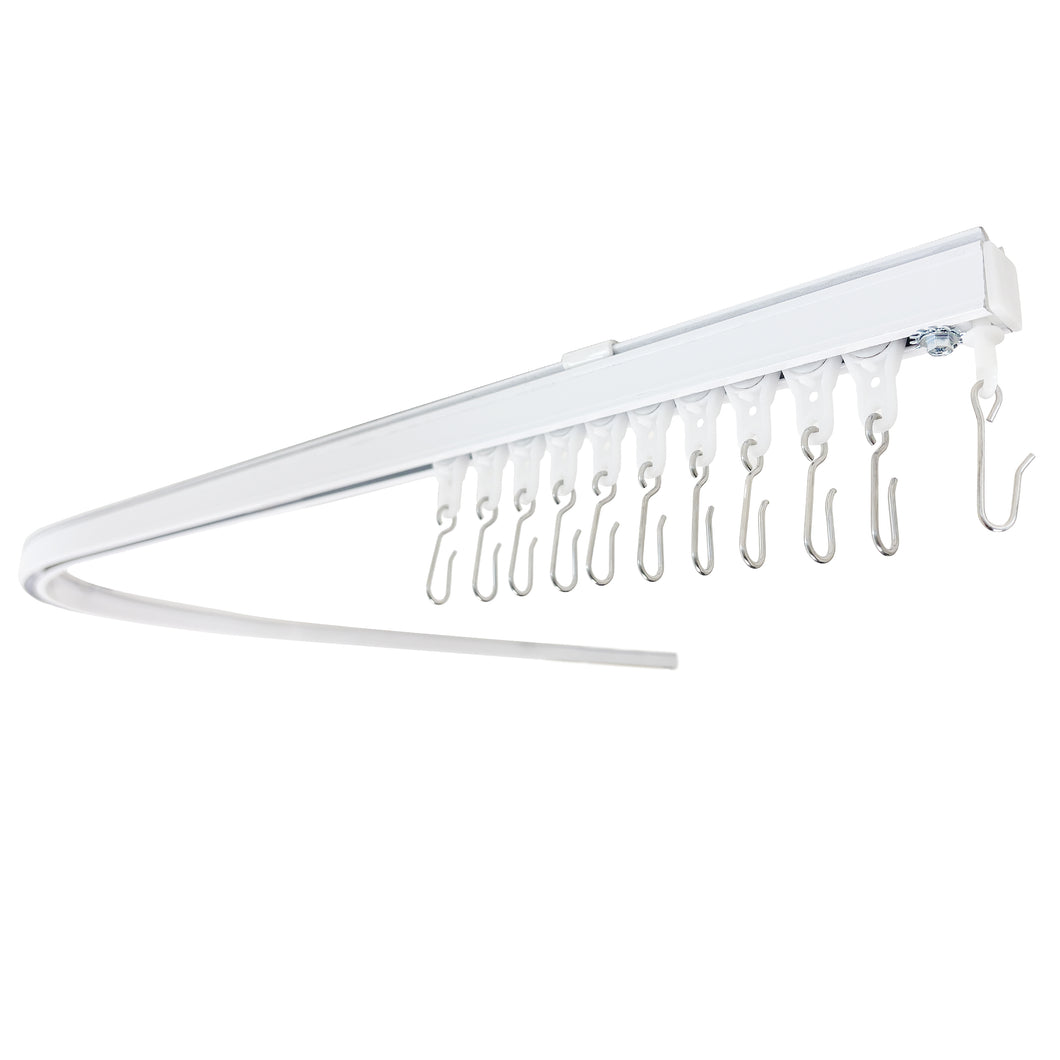 90-Degree Curved Corner Curtain Track with Hooks