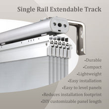 Load image into Gallery viewer, Clay 3-Panel Single Rail Panel Track Extendable 28&quot;-43&quot;W x 91.4&quot;H, Panel width 15.75&quot; - 100% BLACKOUT
