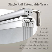 Load image into Gallery viewer, Sage Gray 7-Panel Single Rail Panel Track 110&quot;-153&quot;W, Panel width 23.5&quot; - 100% BLACKOUT
