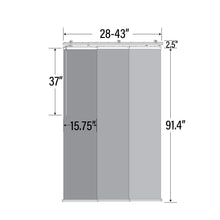 Load image into Gallery viewer, Oat Brown 3-Panel Single Rail Panel Track Extendable 28&quot;-43&quot;W x 91.4&quot;H, Panel width 15.75&quot; - 100% BLACKOUT
