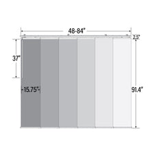 Load image into Gallery viewer, Laci White 6-Panel Single Rail Panel Track Extendable 48&quot;-84&quot;W x 91.4&quot;H, Panel width 15.75&quot; - 100% BLACKOUT
