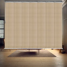 Load image into Gallery viewer, Dunmore Cream 7-Panel Single Rail Panel Track Extendable 58&quot;-98&quot;W x 91.4&quot;H, Panel width 15.75&quot; - 80% LIGHT-FILTERING
