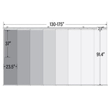 Load image into Gallery viewer, Winter 8-Panel Panel Track 130&quot;-175&quot;W, Panel width 23.5&quot; - 50% LIGHT-FILTERING
