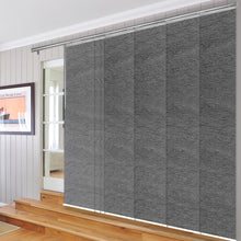 Load image into Gallery viewer, Charcoal Camo 7-Panel Single Rail Panel Track 110&quot;-153&quot;W x 91.4&quot;H, Panel width 23.5&quot; - 75% LIGHT-FILTERING
