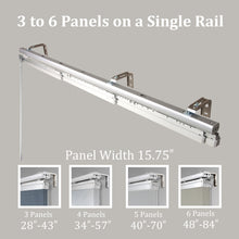 Load image into Gallery viewer, Charcoal Camo 5-Panel Single Rail Panel Track Extendable 40&quot;-70&quot;W x 91.4&quot;H, Panel width 15.75&quot; - 75% LIGHT-FILTERING
