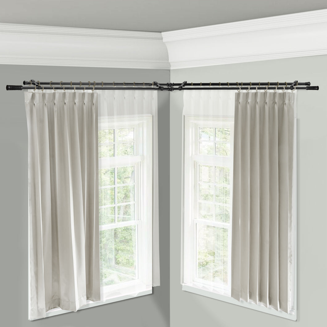 Threaded Double Corner Curtain Rod