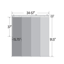 Load image into Gallery viewer, Dunmore Cream 4-Panel Single Rail Panel Track Extendable 34&quot;-57&quot;W x 91.4&quot;H, Panel width 15.75&quot; - 80% LIGHT-FILTERING
