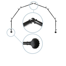 Load image into Gallery viewer, Scallop 13/16&quot; 6-Sided Bay Curtain Rod
