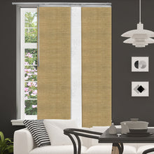 Load image into Gallery viewer, 3-Panel Single Rail Panel Track Blind Extendable 36&quot;-66&quot;W x 91.4&quot;H, Panel width 23.5&quot;, Lotus, Canary
