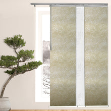 Load image into Gallery viewer, 3-Panel Single Rail Panel Track Blind Extendable 36&quot;-66&quot;W x 91.4&quot;H, Panel width 23.5&quot;, Lotus, Amaryllis
