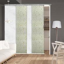 Load image into Gallery viewer, 4-Panel Single Rail Panel Track Blind Extendable 48&quot;-88&quot;W x 91.4&quot;H, Panel width 23.5&quot;, Lotus, Camellia
