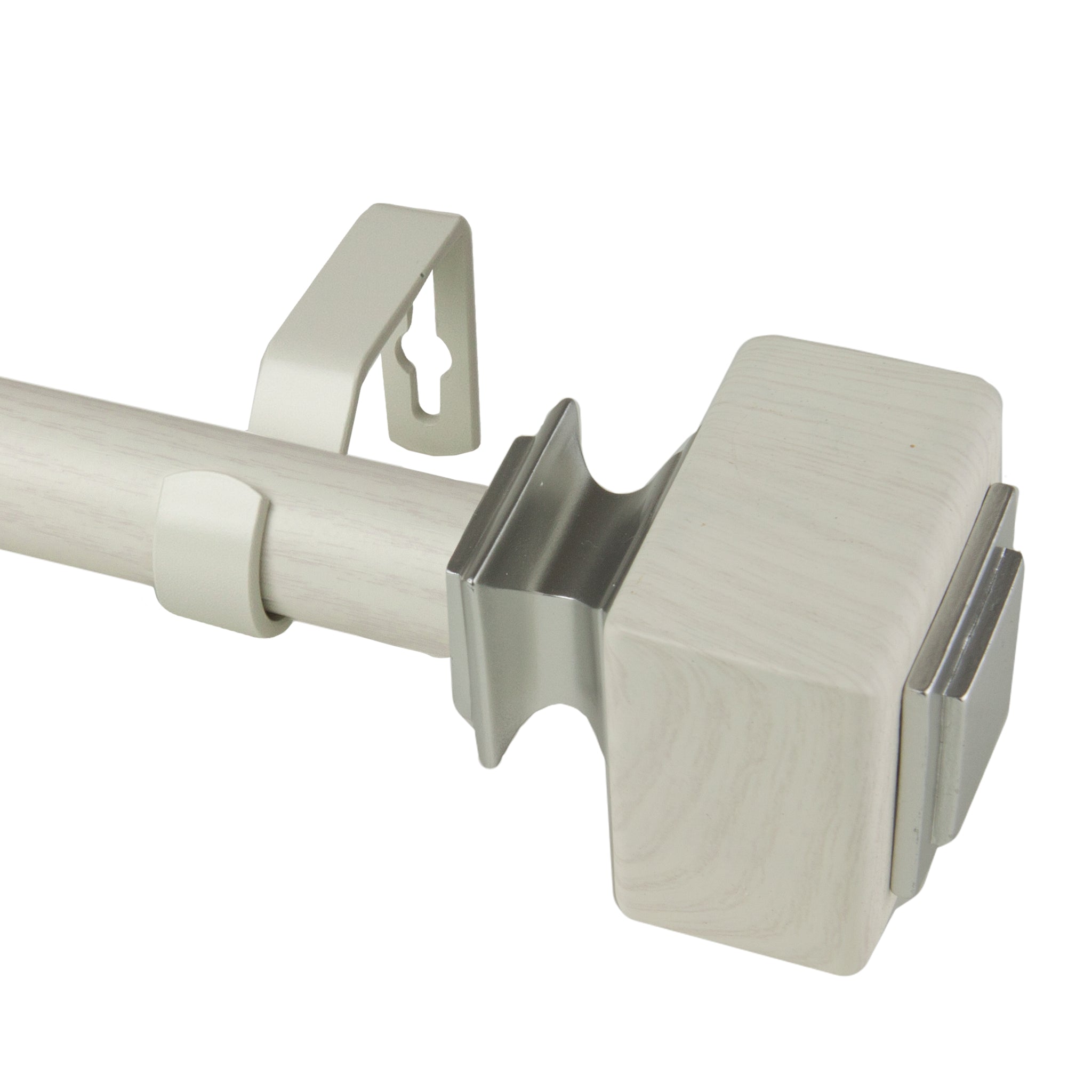 Rod Desyne 1 Bonnet Faux Wood Curtain Rod, White